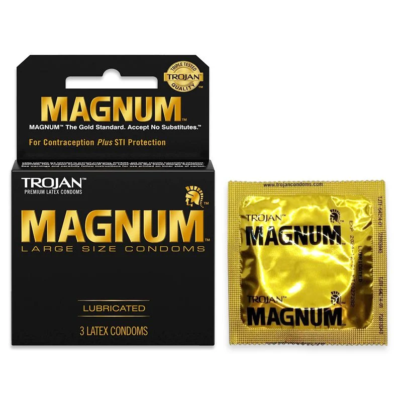 Trojan Magnum Best Condom Wholesale/Supplierr Sex Toy for Man Large Size Lubricated 3 Latex Condoms for Contraception Plus Sti Protection (3pic pre box)