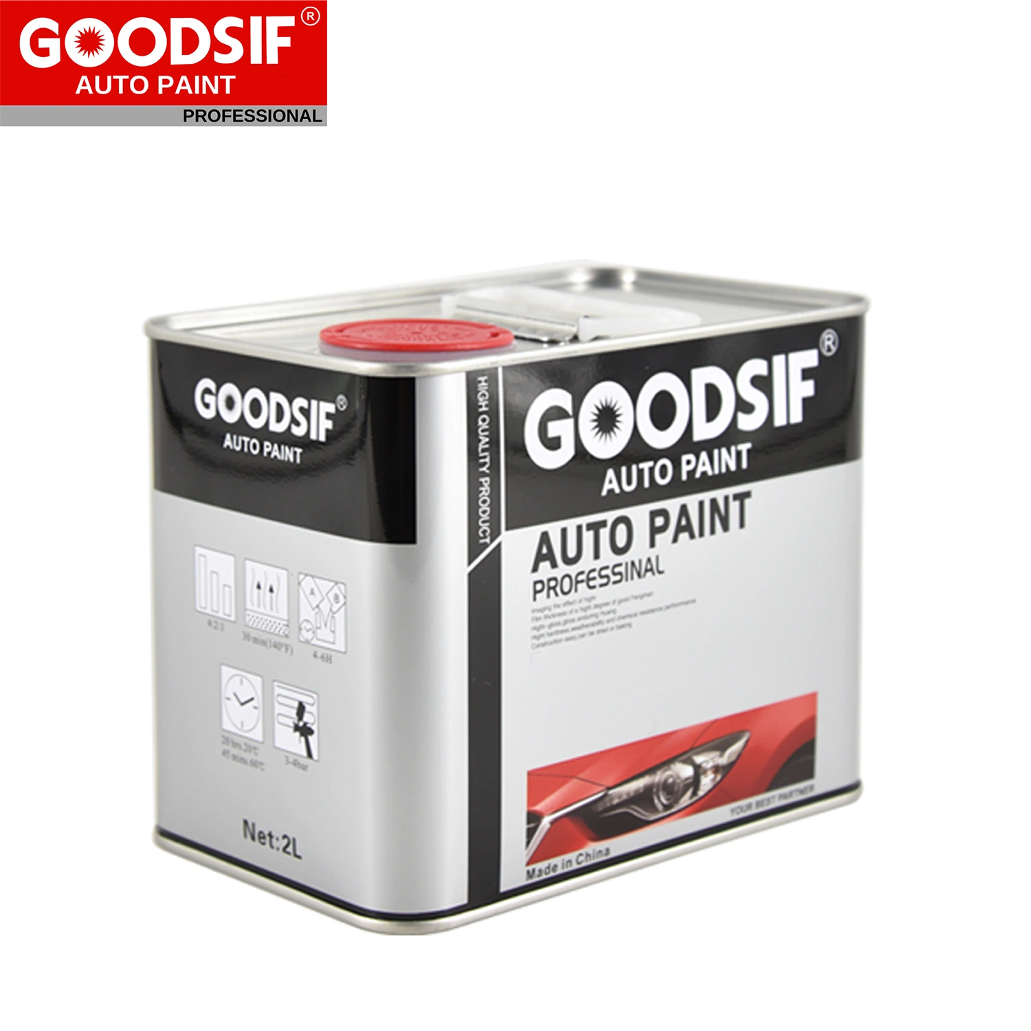 Goodsif Car Paint High Gloss Coating Mirror Effect Fast Dry Thinner Hardener Auto Refinish