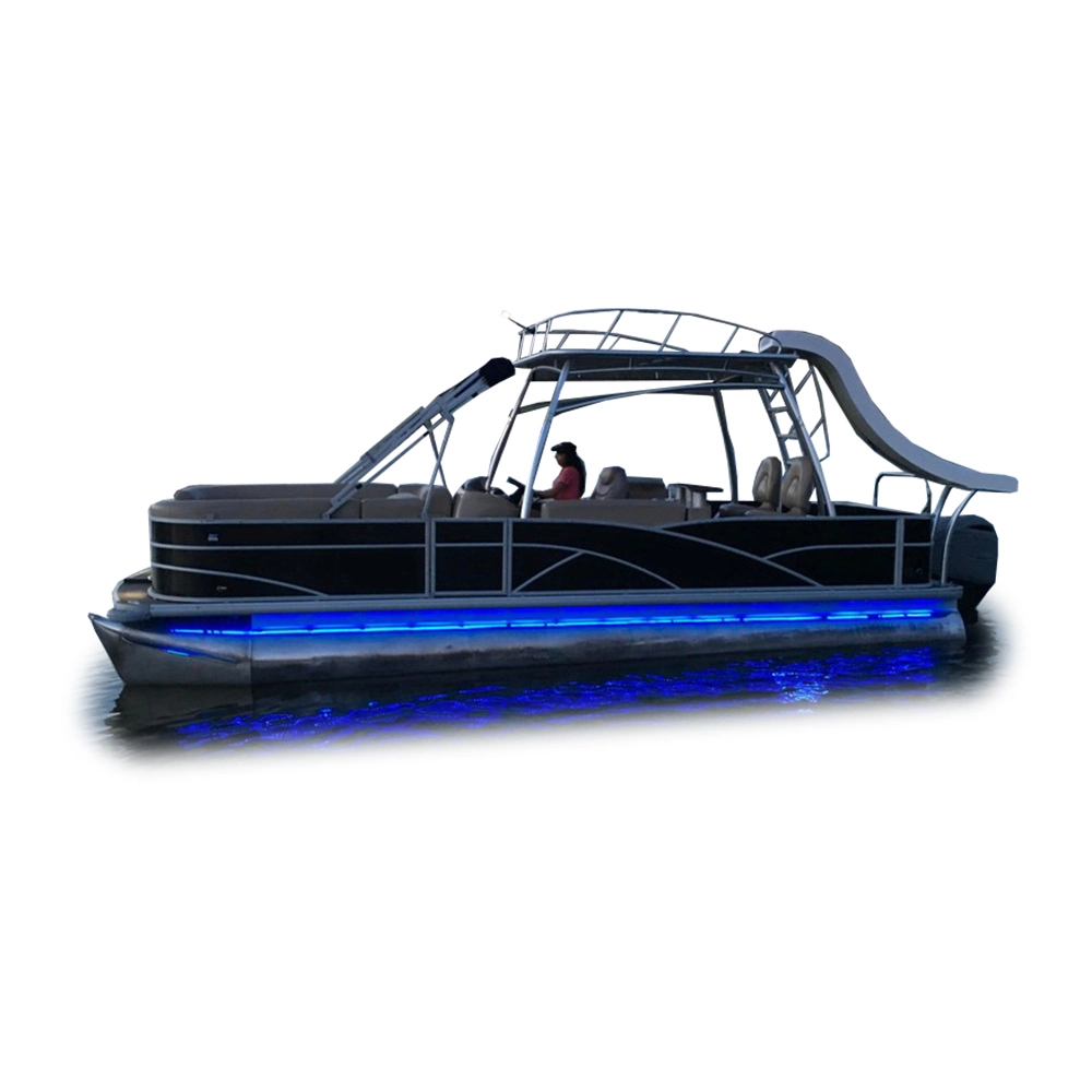 2022 New Pontoon Boats Cheap Fish and Cruise with LED Light Strips for Sale