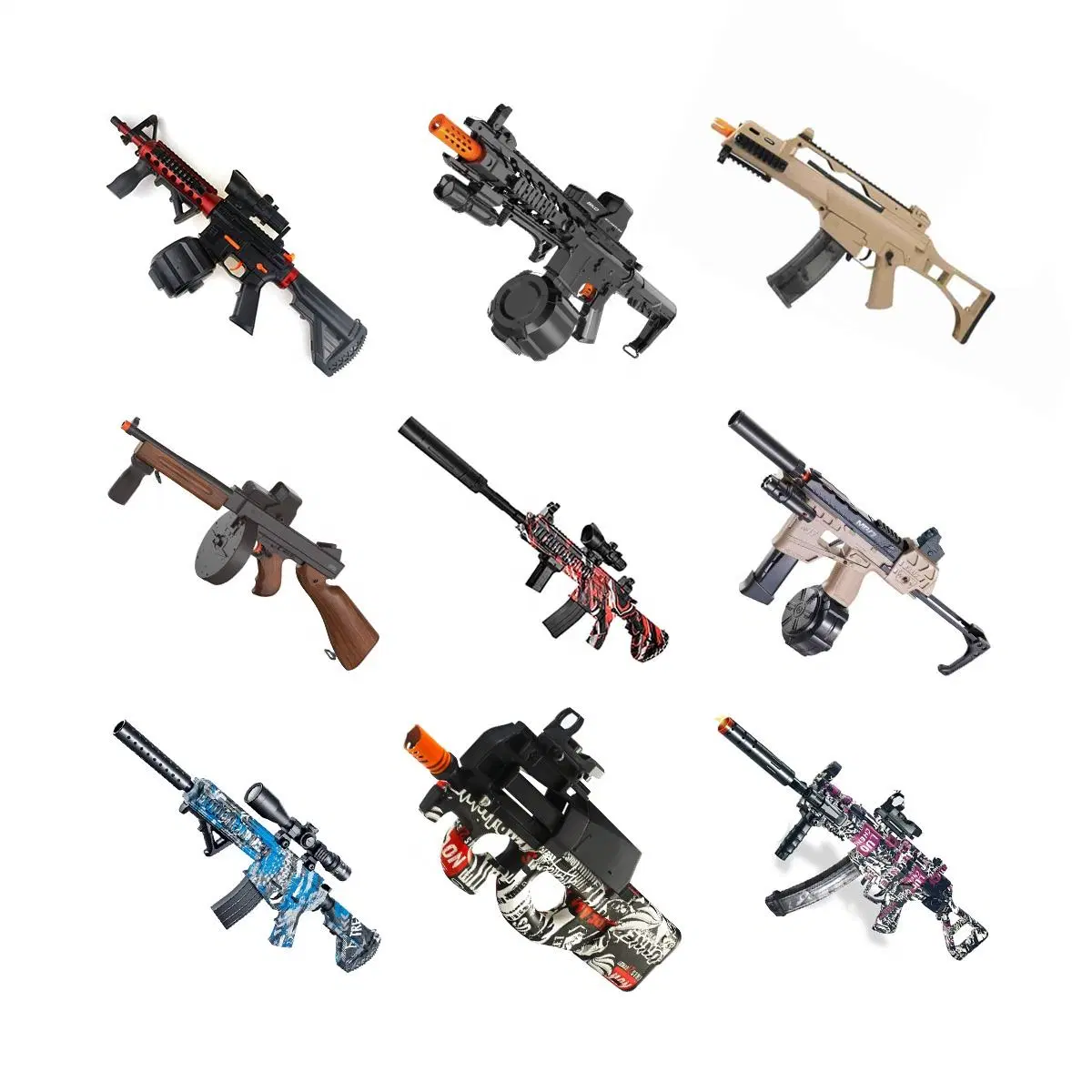 Multiple Style Kinds of Style Gel Bullet Toy Gun Ak47 M416 Water Gel Splatter Blaster Bolas Electric Gun Pistolas De Hidrogel