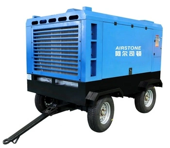 Airstone 675 Cfm Mobile Diesel Engine De Ar a Diesel Portable Screw Air Compressor for Drilling Rig