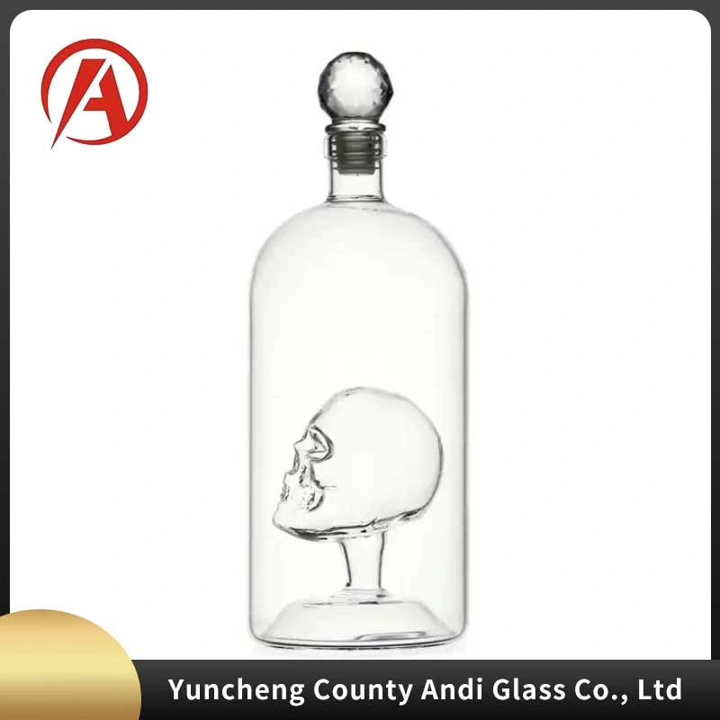 Einzigartiges Design vergoldet hochwertige Glasflasche 200ml Pistole Geformte Leere Vodka Whiskey Brandy Alkohol Tequila Glasflasche