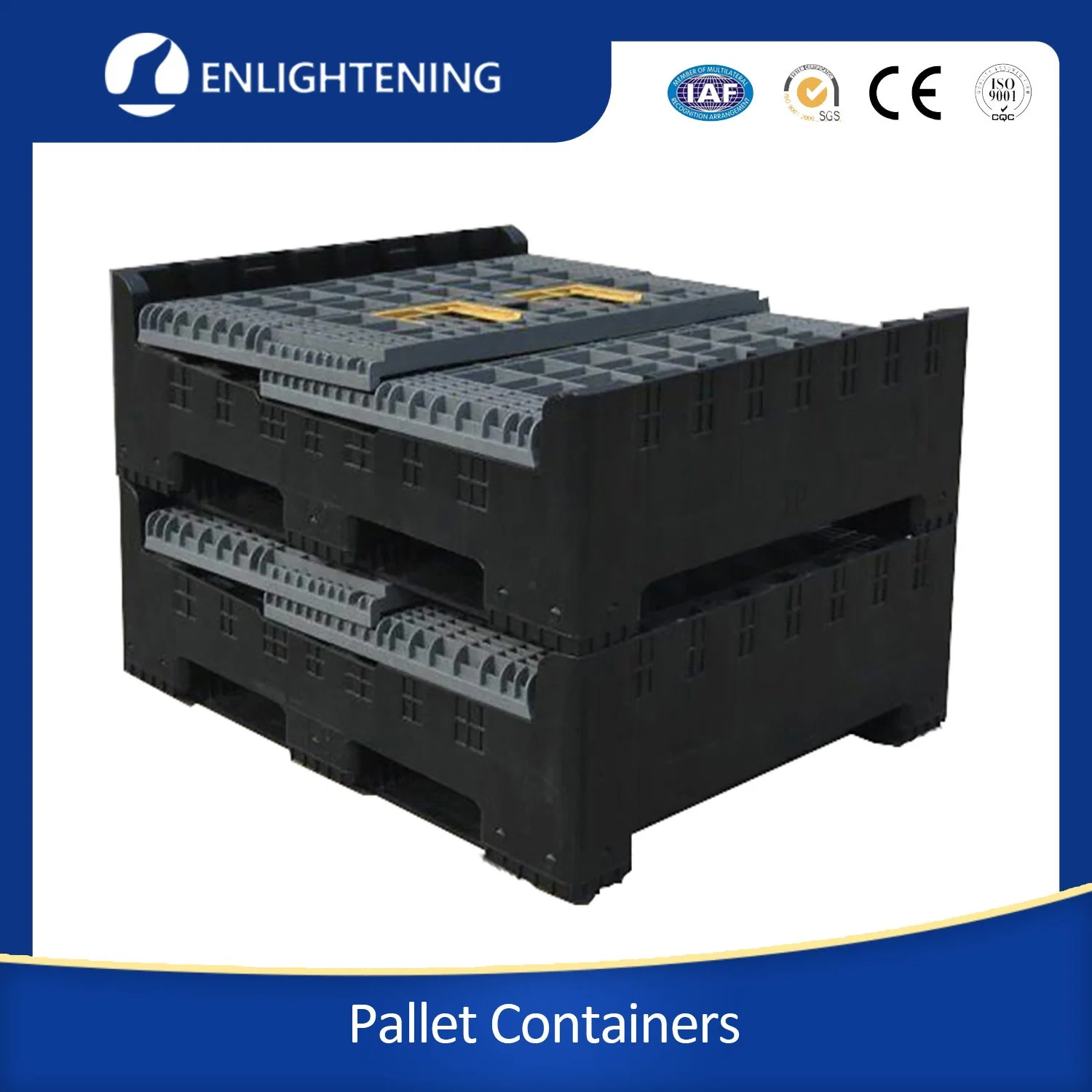 Big/Large Industrial HDPE Heavy Duty Warehouse Storage Stackable Folding/Foldable/Collapsible Plastic Pallet Bin/Box/Container for Auto Parts Industry Logistic