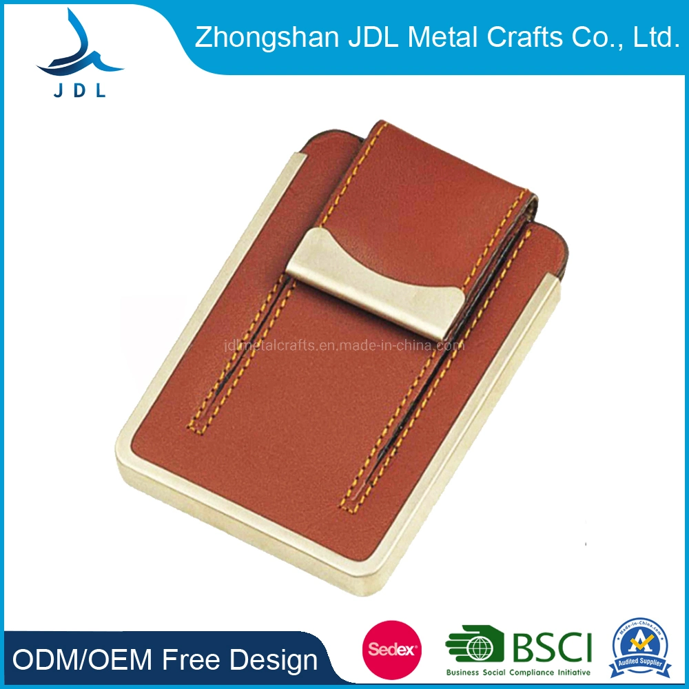 Customize Logo Stainless Steel PU Leather Business Name Card Holderspremium Engraved Metal Business Card Holder for Promotion (22)