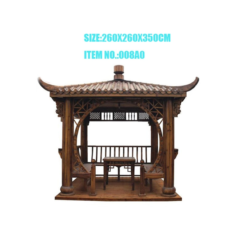 2022 Chinese Outdoor Solid Wood Frame Garden Pavilion Gazebo