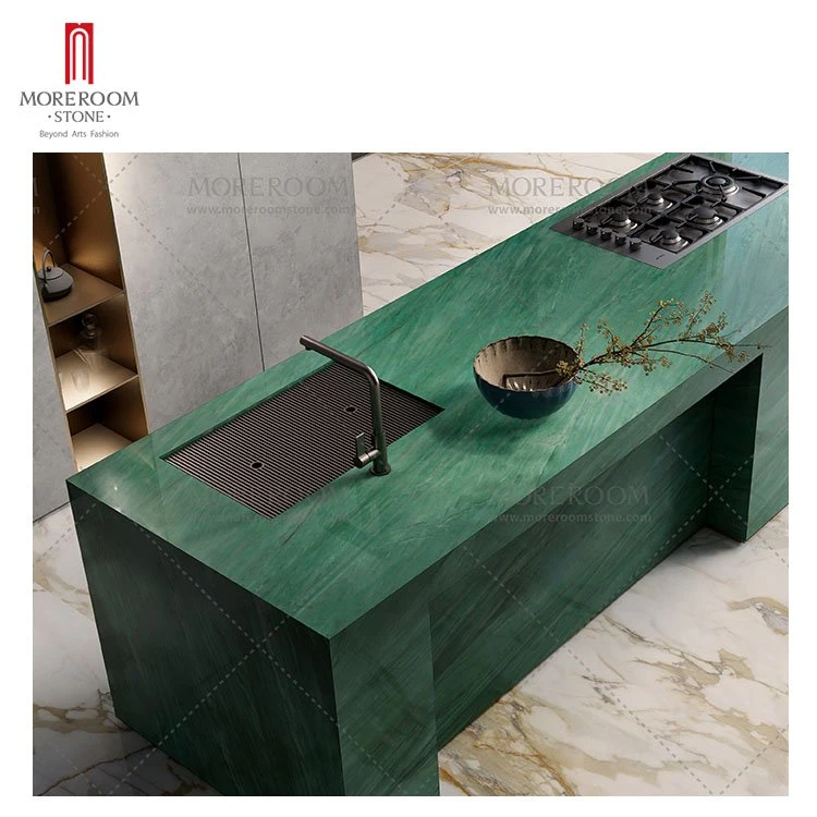 1600*3200 mármol verde esmeralda aspecto Tile de gran formato Piedra sinterizada Para Countertop