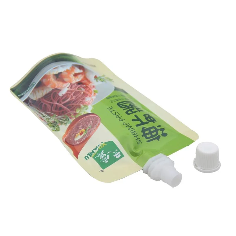 Customized Squeeze Salad Dressing Tomato Sauce Food Packaging Stand up Spout Pouch