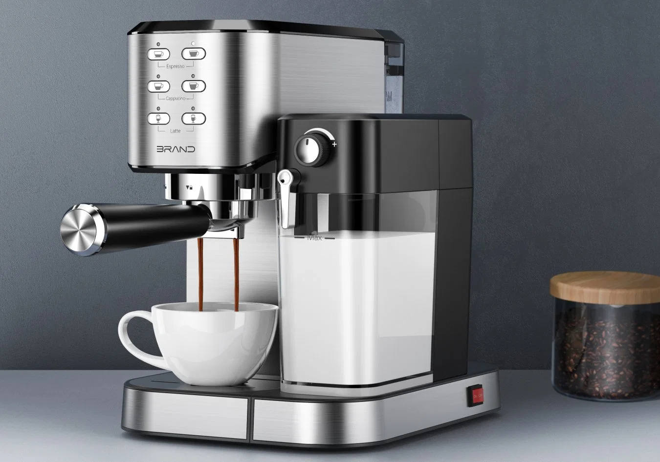 2in1 High Pressure Espresso Coffee Machine Coffee Maker with Milk Box Jug Tank Kitchen Appliance