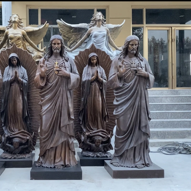 Jardin extérieur statue de bronze statue de Jésus la décoration des églises Sacré Coeur de Jésus Statue