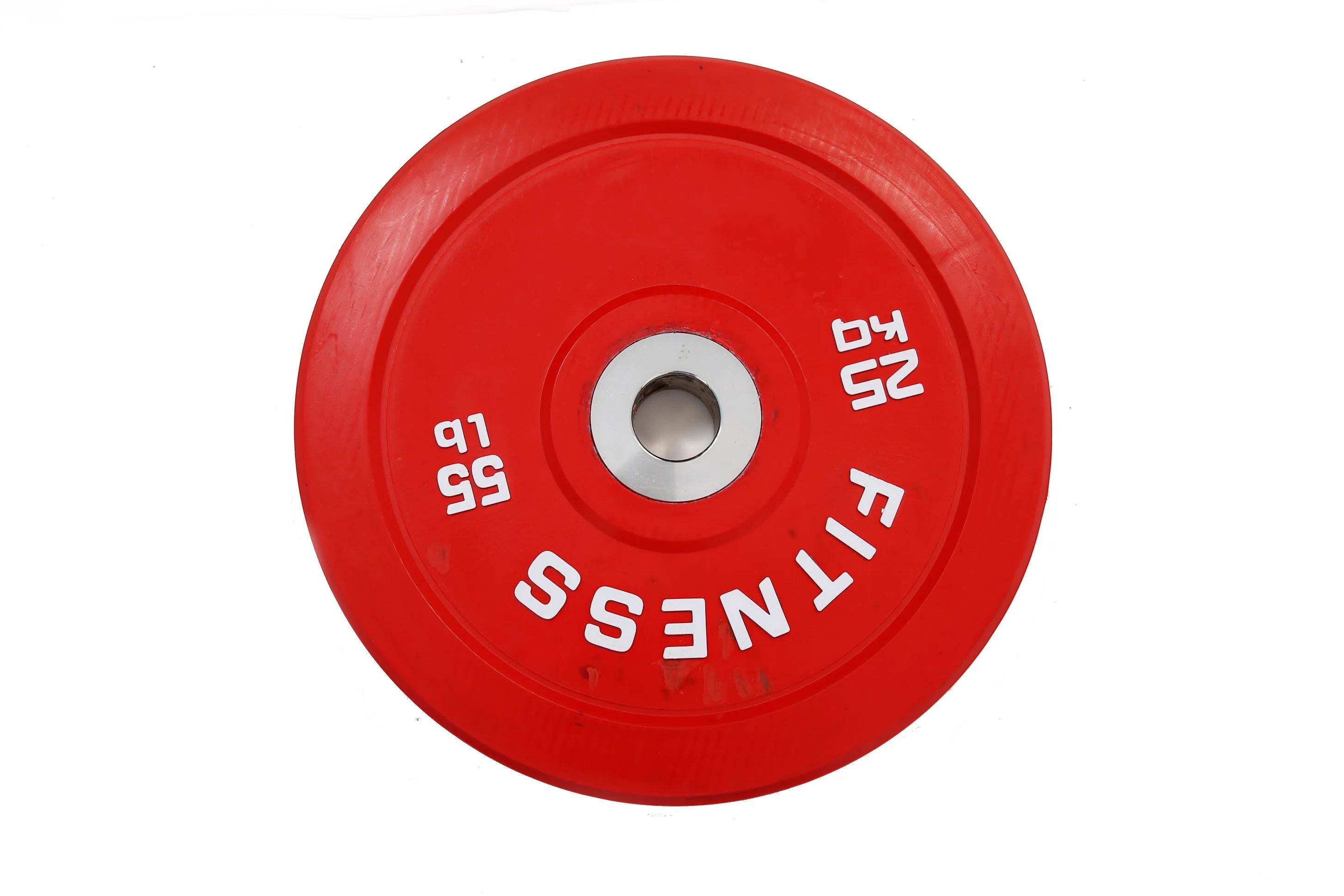 Mayorista/Proveedor Amarillo, Rojo, Verde, Azul Gimnasio competencia ejercicio Barbell OEM personalizado PU Peso elevación de caucho placas parachoques