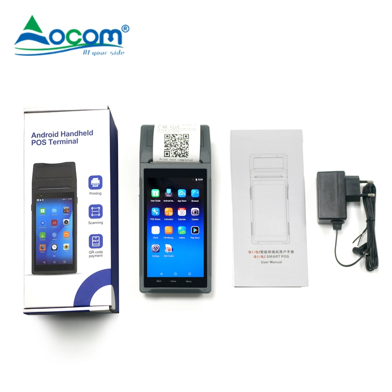 Q1q2 APP Software Compatible Android Handheld Mobile Terminal POS with Printer