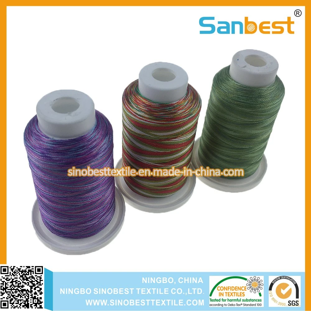 Space-Dyed/Variegated Rayon Embroidery Thread for High Speed Embroidery Machine