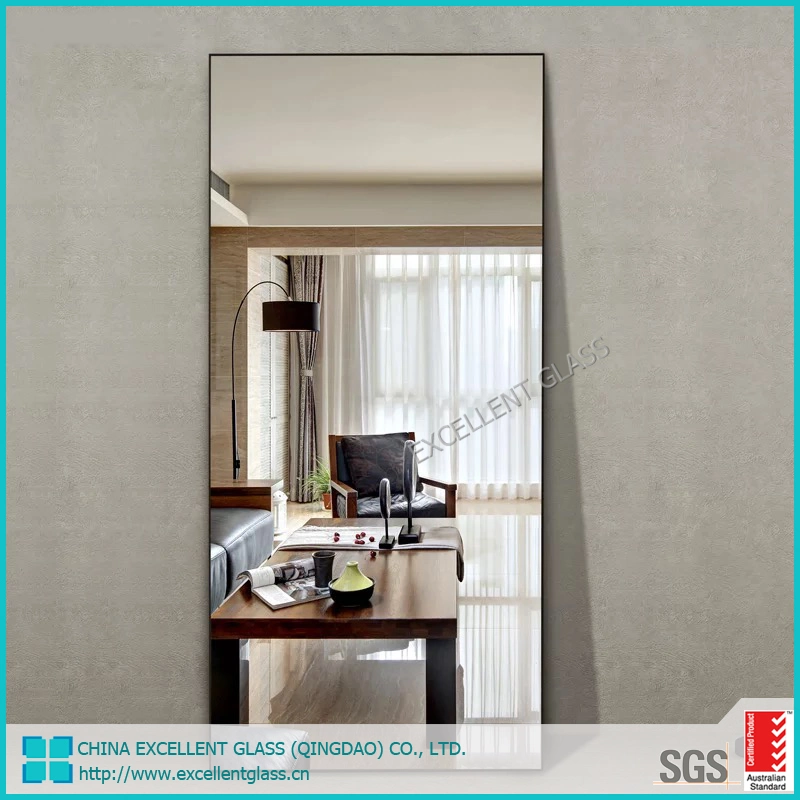 5mm 6mm Frameless Mirror Glass Full Length Wall Mounted Dressing Mirror3680X2760mm/ 2760X3660mm/2140X3300mm 6.38mm 8.76mm Clear Color Milk Tempered/