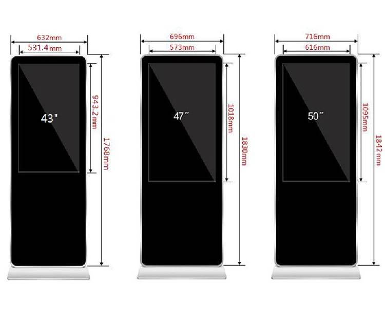 OEM ODM publicidade tela publicidade jogador 47 polegadas vertical Kiosk Ecrã táctil LED/LCD Digital Signage Kiosk Advertising Display