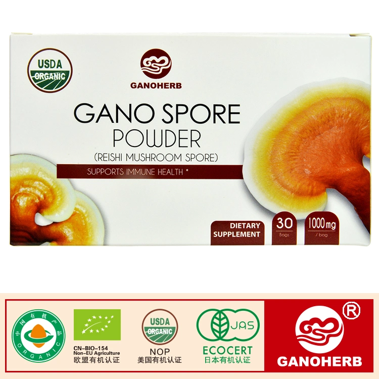 Ganoderma orgánico 100% de polvo de esporas de esporas de hongos Reishi