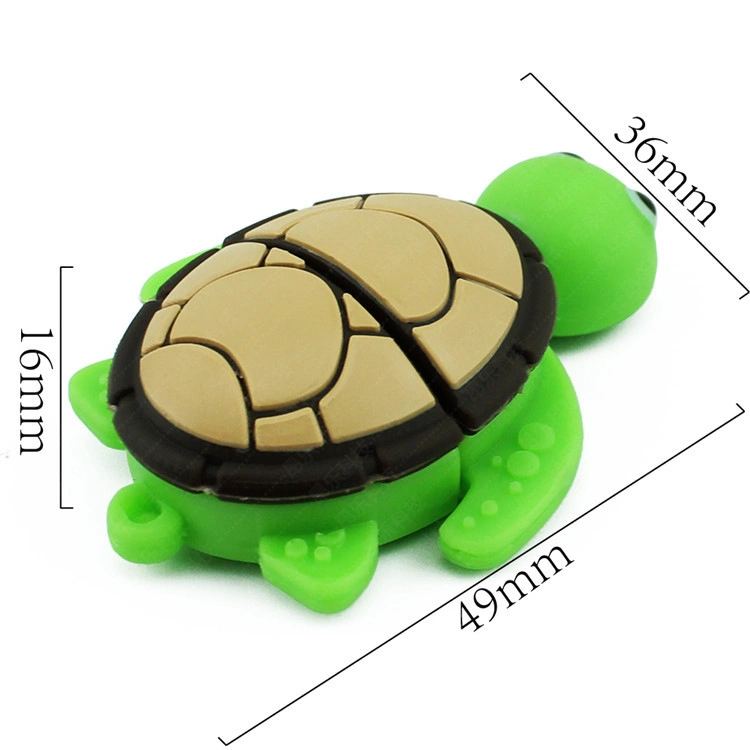 Unidade Flash USB Turtle PVC OEM Custom U Stick