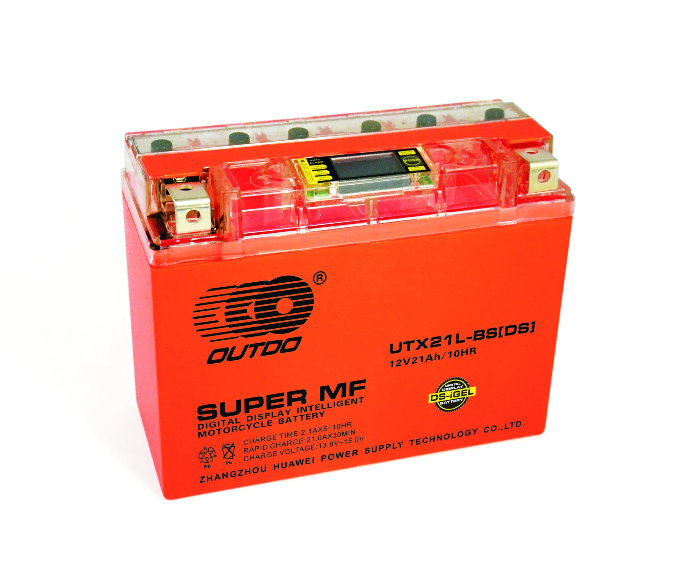 12V 21ah Utx21L-BS Outdo Affichage Numérique Intelligent Sans Entretien Activé en Usine Batterie Rechargeable au Plomb Acide à Haute Performance pour Moto et Sports Mécaniques