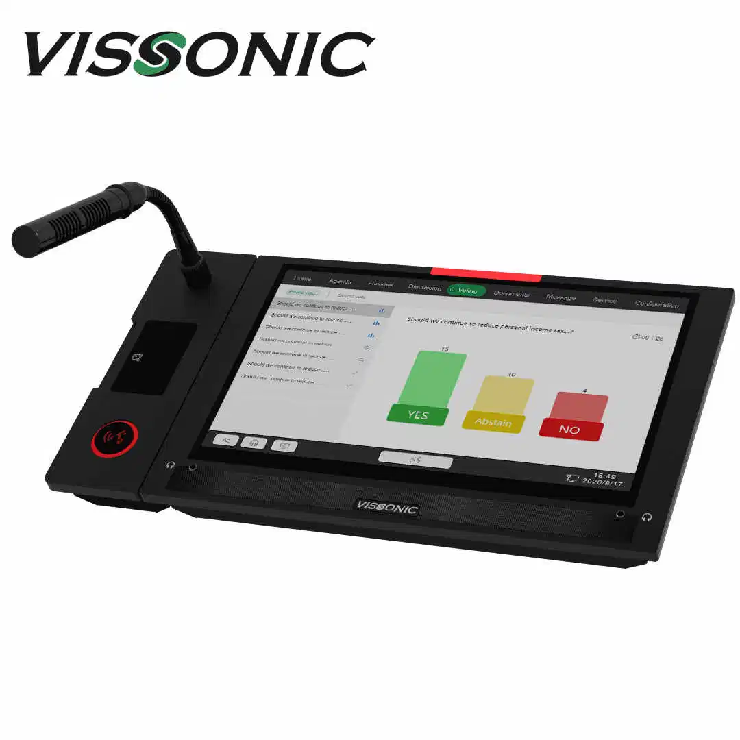 Paperless Conference Video Motorized Monitor 15.6 Inches Multimedia Touch Screen Microphone Unit