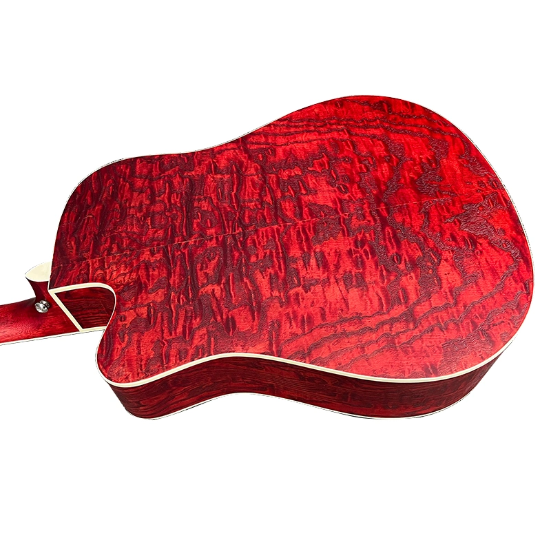 Custom Brand Factory Price 41 Inch Red Colour All Alder Steel String Acoustic Guitar