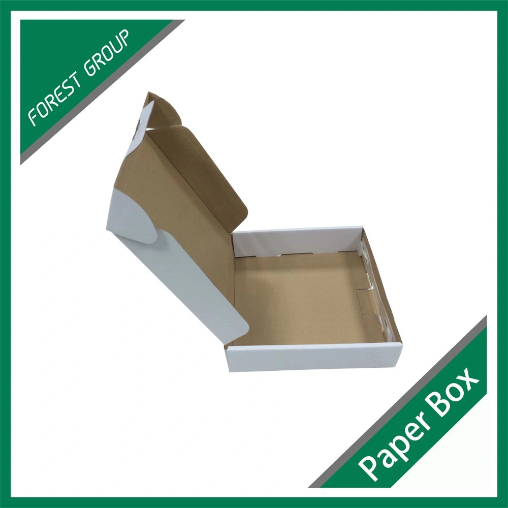 Handle White Corrugated Packaging Box OEM