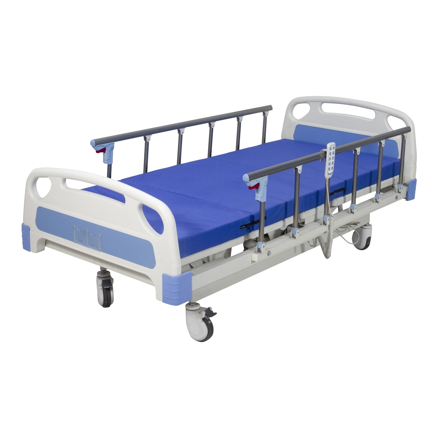 5-Función Rh-Ad428 Hospital motorizado cama de acero eléctrico ajustable de postura de la cama de cuidados con barandas de aluminio