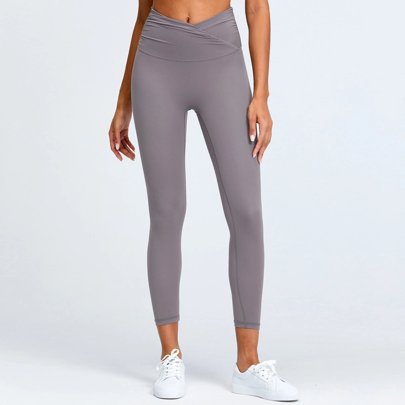 Sportswear ginásio desportivo Fitness Compression leggings de cintura subida Slimming Yoga para mulher Calças