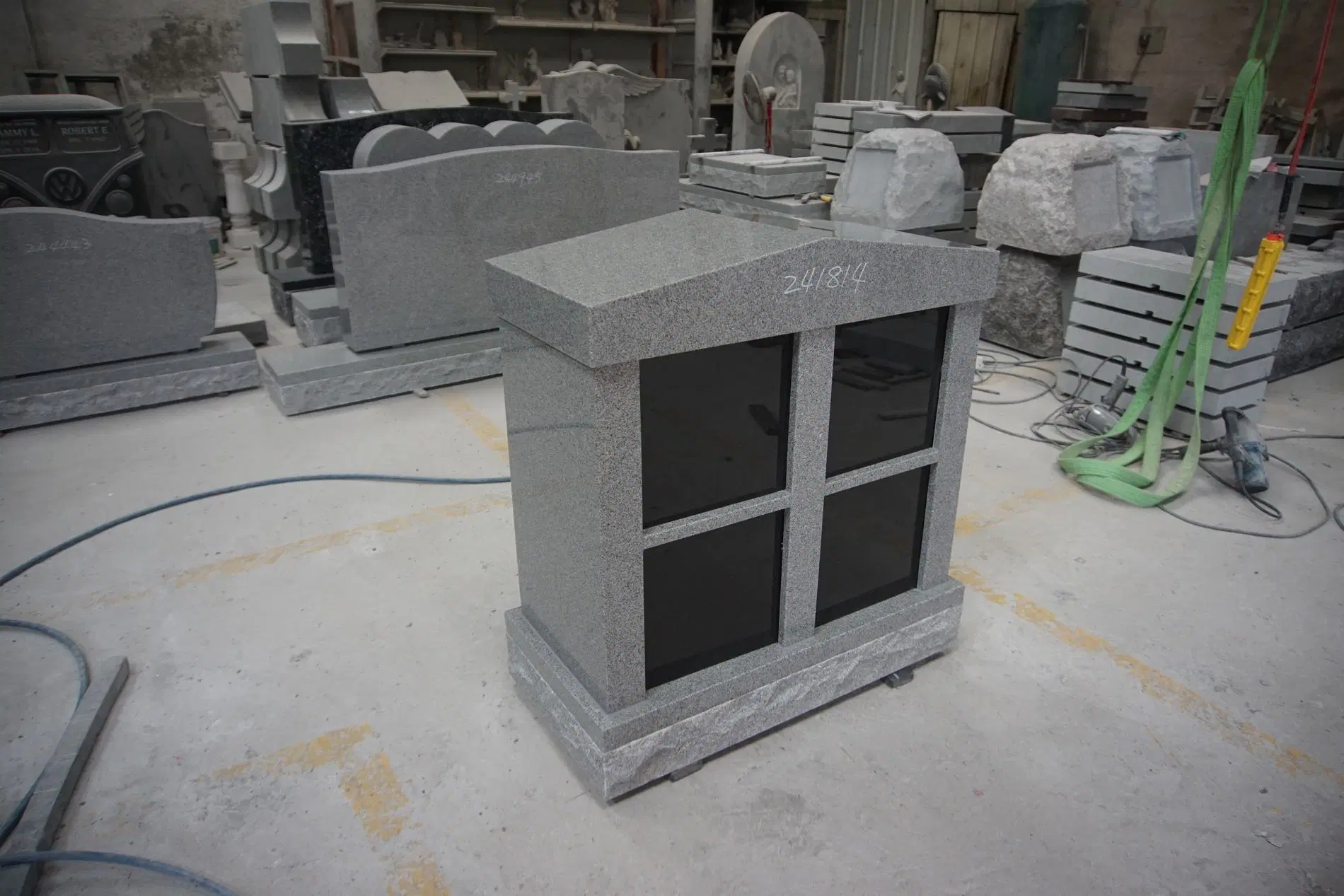 Small Family Granite Niches Grey Granite Black Door Curve Columbarium