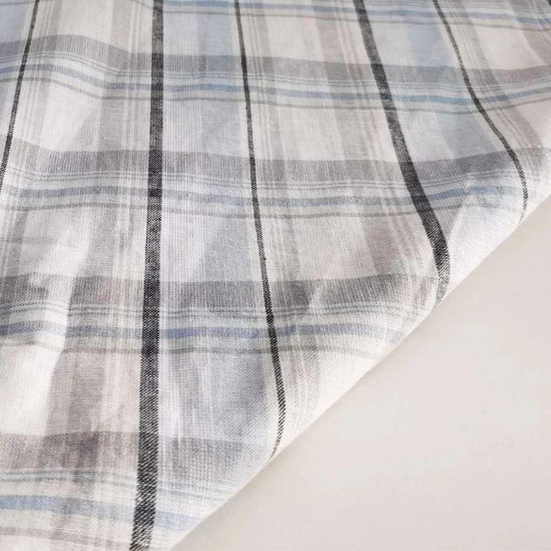 Le linge de 55 % 45 % Fils de coton des tissus teints pour chemises style Mens Plaid linge de coton français mieux BCI