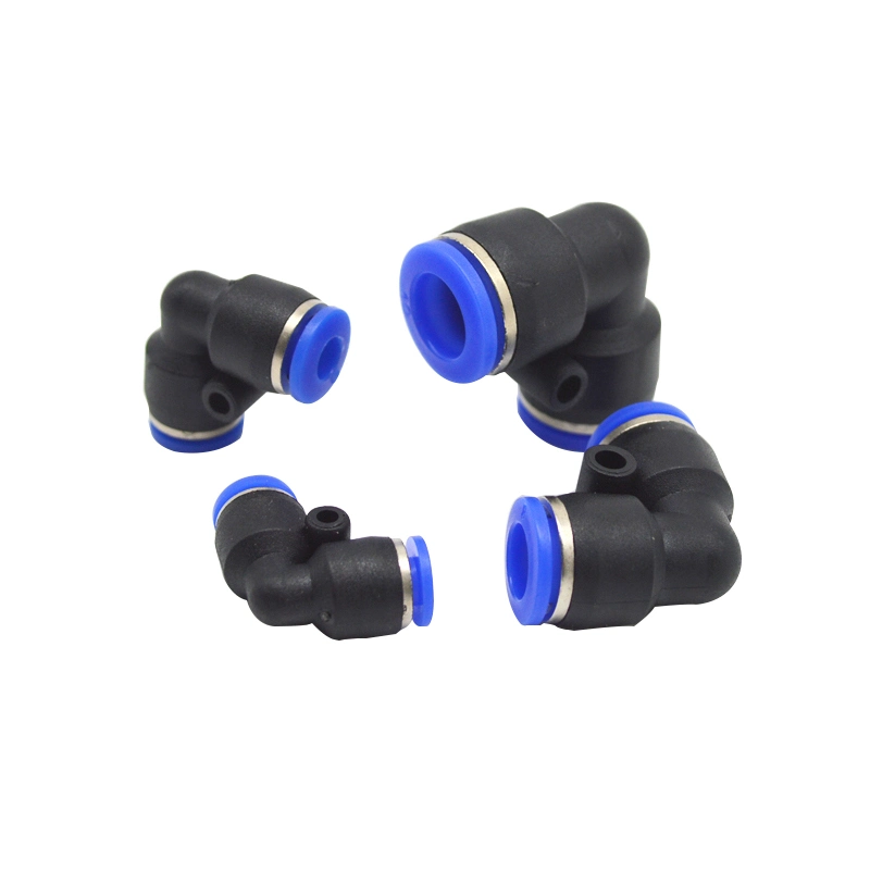 PV Series Pneumatic Parts 4mm 6mm 8mm 10mm 12mm PU Hose Connector Angle Two Snorkel L-Type Push to Connect Fitting