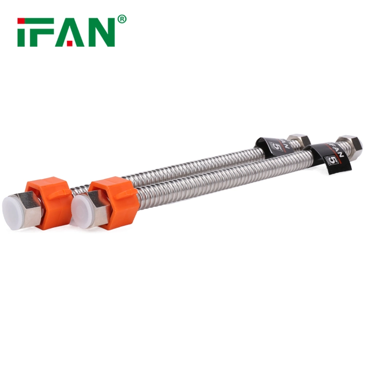 Ifan Manufacture 30-60cm Bathroom Shower Hose Stainless Steel Corrugated Pipe