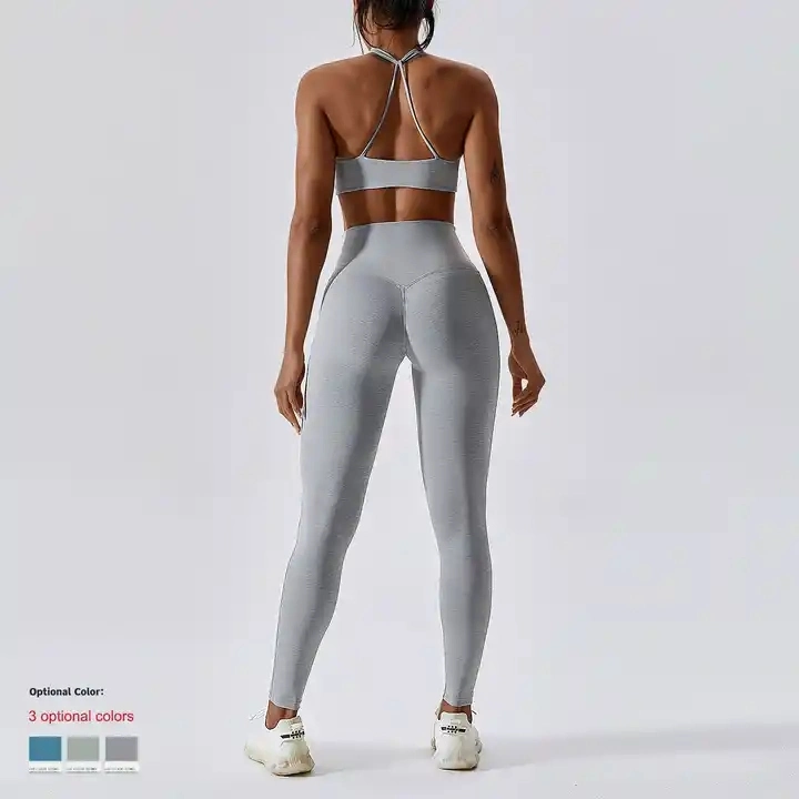 Высокая Waisted Йога короткие брюки Leggings бюстгальтер комплектов спортивной одежды для женщин