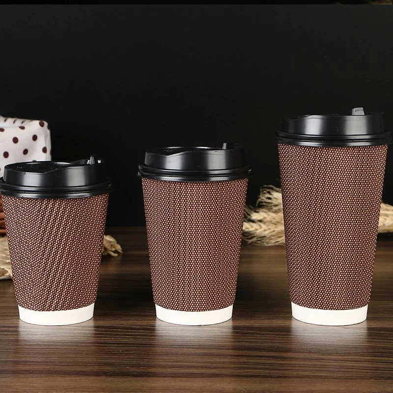 100PCS/Pack 8oz/14oz/16oz Disposable Thick Double-Layer Hot Drink Tea Cup Coffee Paper Cups Exclusively for Customization