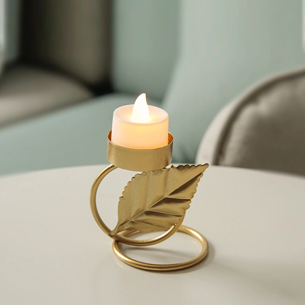 Nordic Gold Gingko Leaves Candle Holder