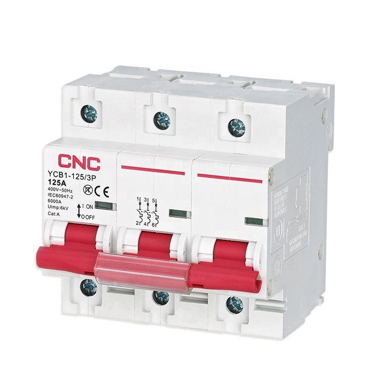 CNC New Design Ycb1 Series MCB 1p 2p 3p 4p MCB 63A 80A 100A 125 AMP 6ka 10ka Miniature Circuit Breaker