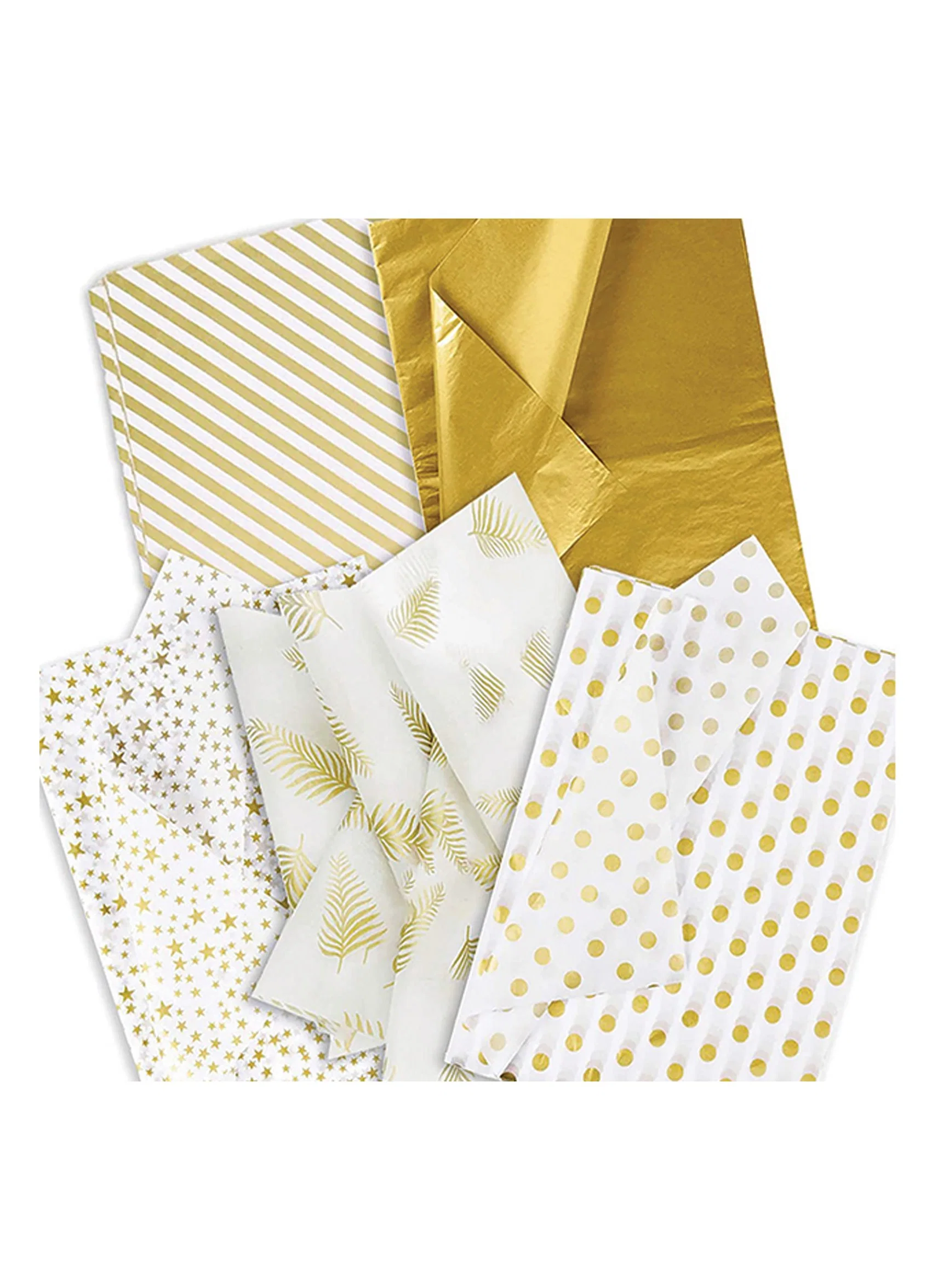 15pk 20'' Tissue Paper Gift Wrapping Gold Foil Design for All Romantic Events