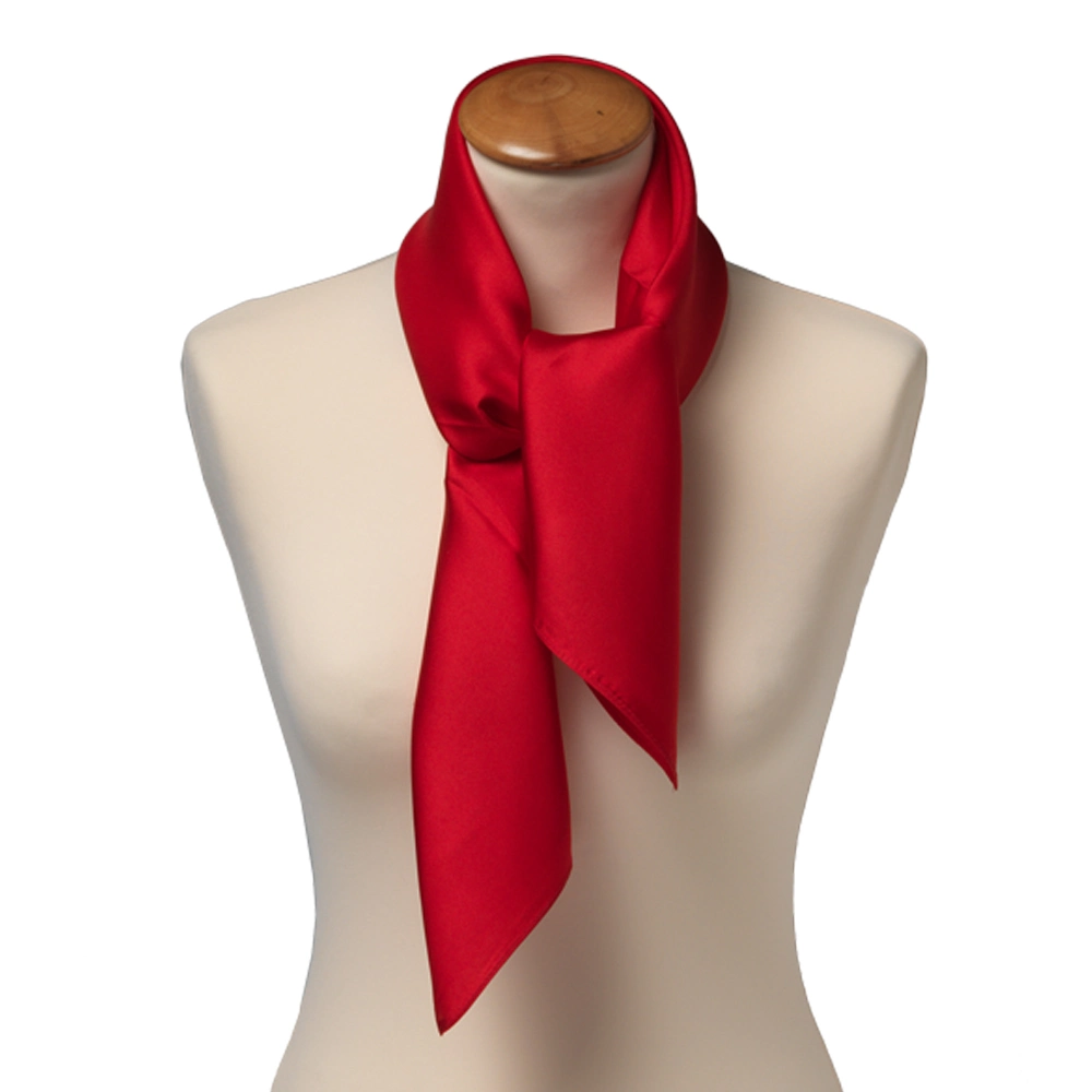 Popular Customise Women Lightweight Silk Like Hair Scarfs in Red