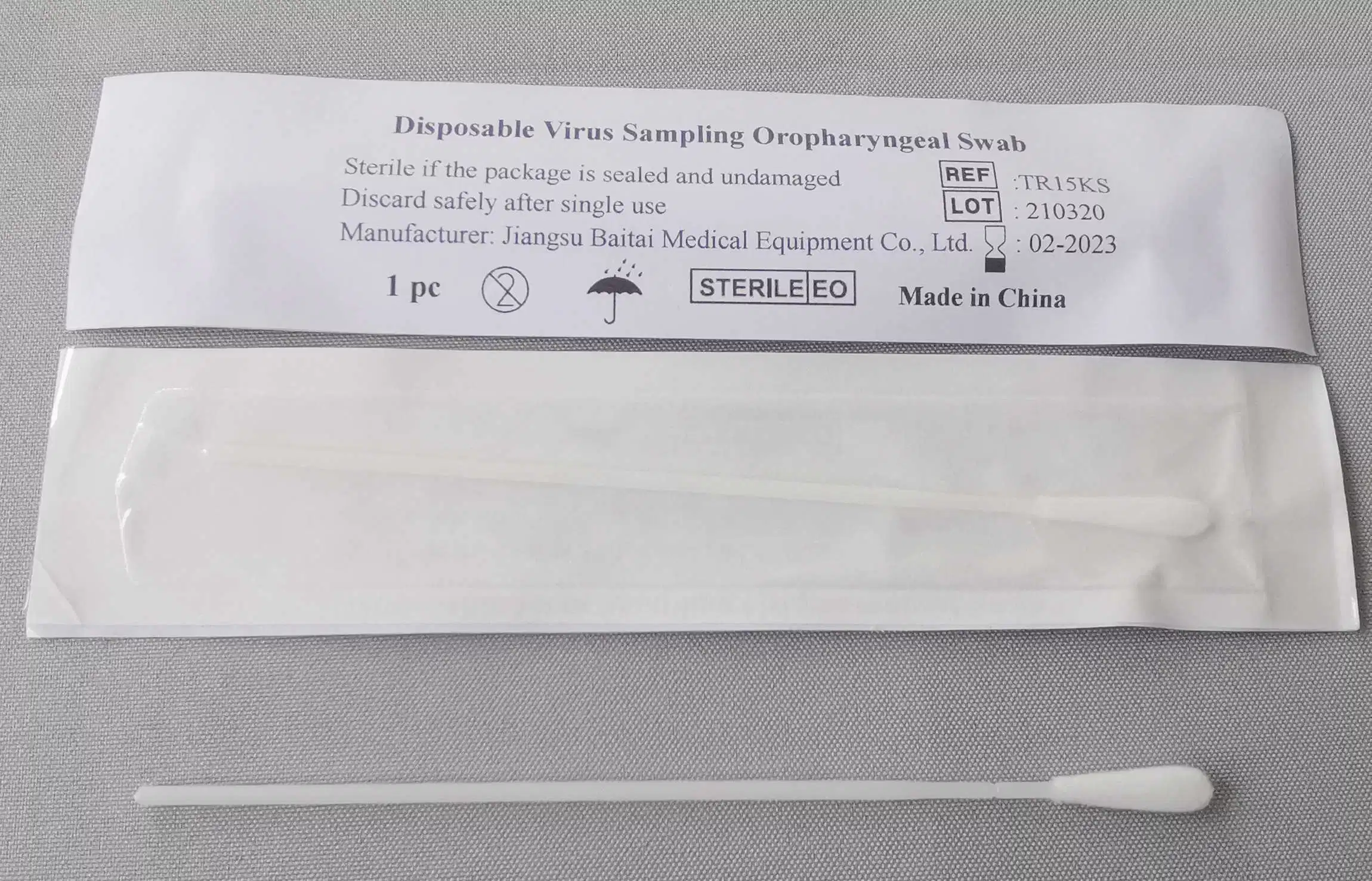 Disposable Virus Sampling Swab, Sterile Oral/Oropharyngeal Swab