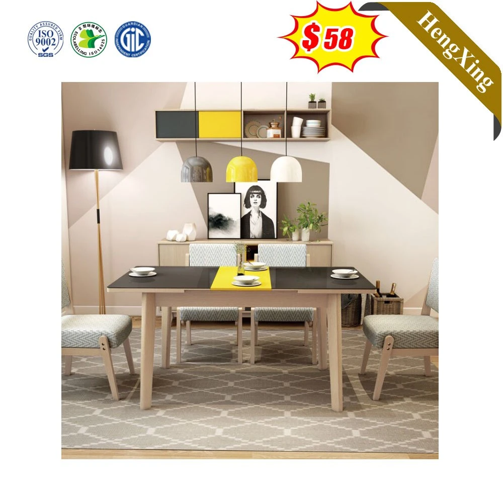 Italian Simple Nordic Rectangle Round Corner Small Family Dining Room Furniture Sets