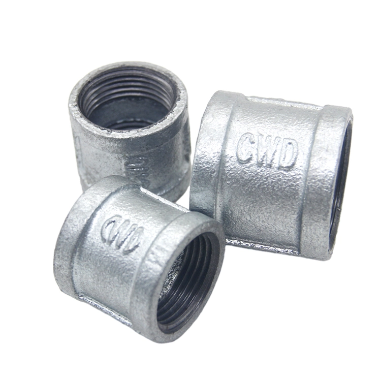 Parallel Threaded Sockets with Ribs Gi Malleable Iron Pipe Fittings of BS/NPT Threads with a Size of 1/2 Inch for Oil Connection