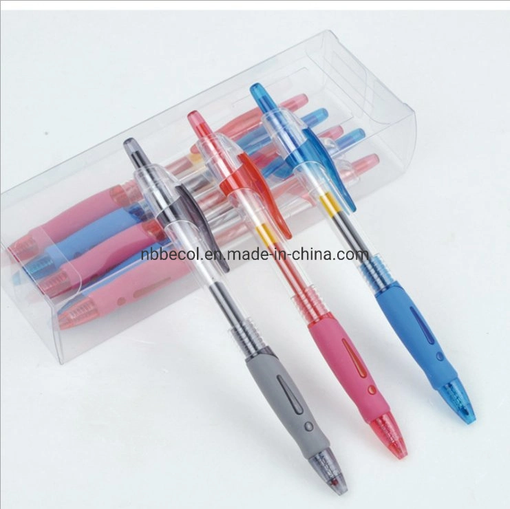 Retractable Gel Pen Office Supplies Plastic Gel Ink Pen (3colors)