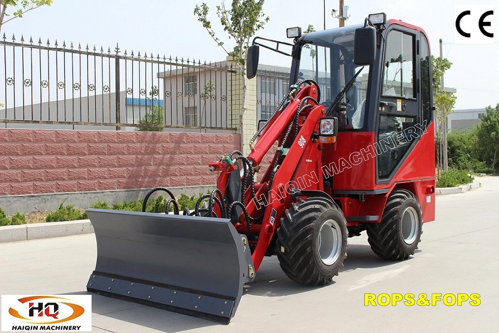 Haiqin Brand Ce Approved 0.8 Ton Mini Loader (HQ908) with Snow Blade