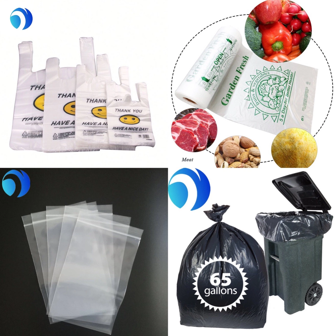 PE/Biodegradable/Compostable Printing Medical Waste Trash Bags/Colorful Drawstring Garbage Bags Household Plastic Bags on Roll