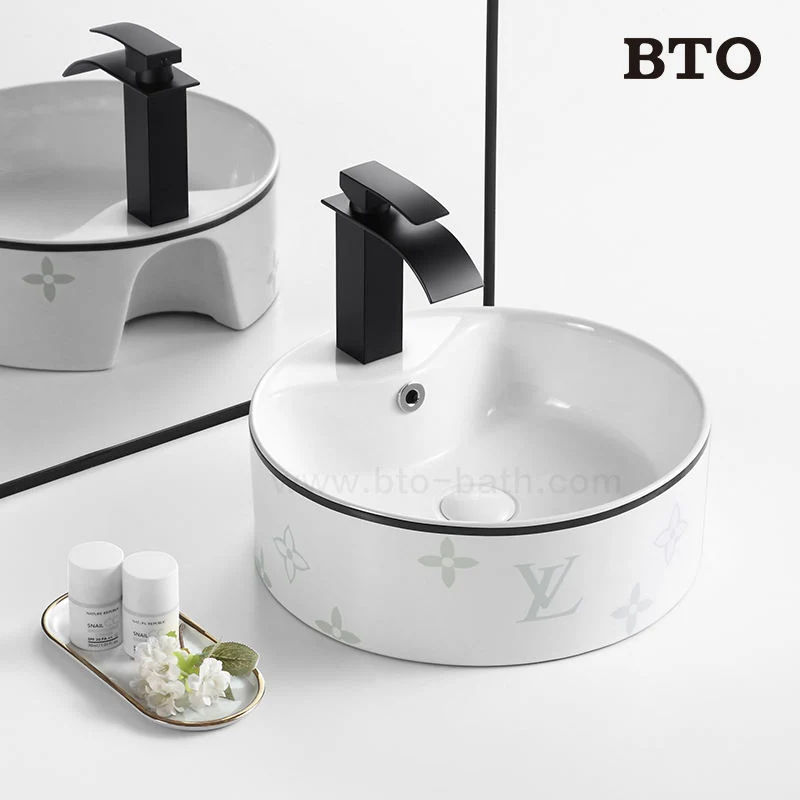 Hot Selling Bathroom Sink Supplies European Standard Style Ceramic Rimless Wash Basin
