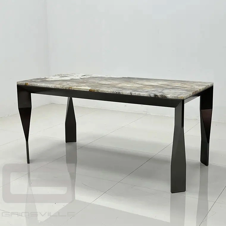 Square Italian Luxury Contemporary Mable Dining Room Table