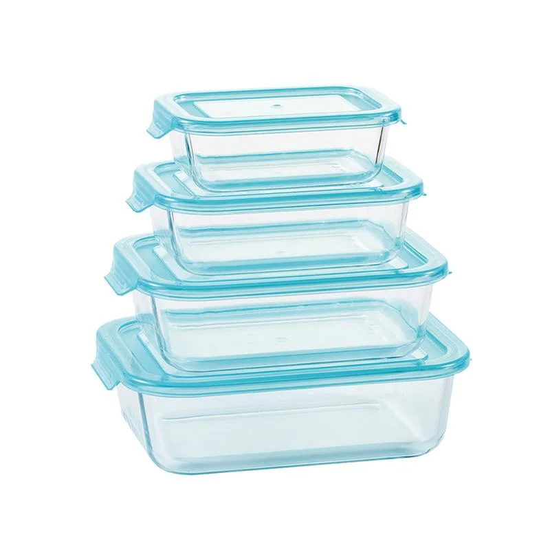 1480ml Home Lunch Box Microwave Glass Bowl Glass Crisper Glass Storage Containers with Lids