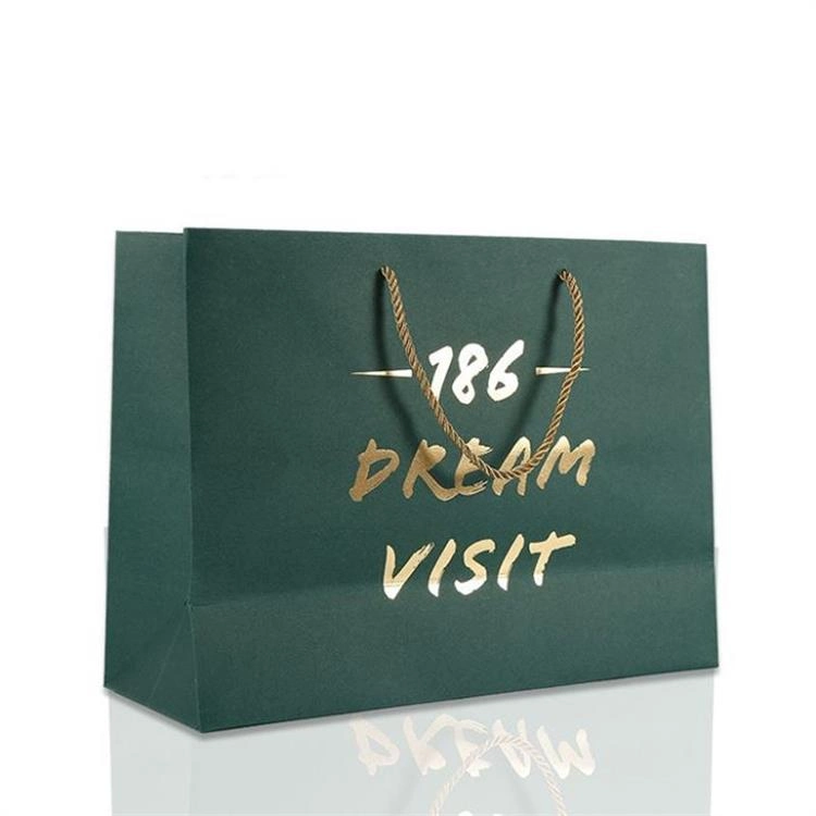 Custom Print Embossed Logo Gold Hot Foil Cosmetic Perfume Hard Paper Bag for Gift Wrapping