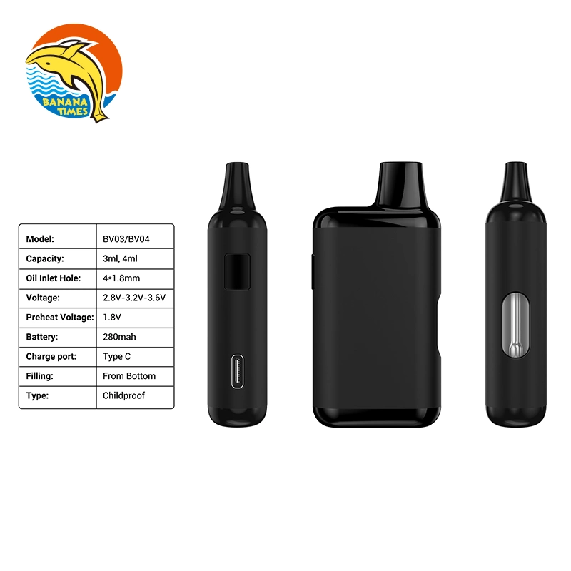 Super Quality Preheating Button 3gram 4gram 1000mg Thick Oil Disposable/Chargeable Vape Pen Variable Voltage Empty Box Vape with Side Type C Charging Port