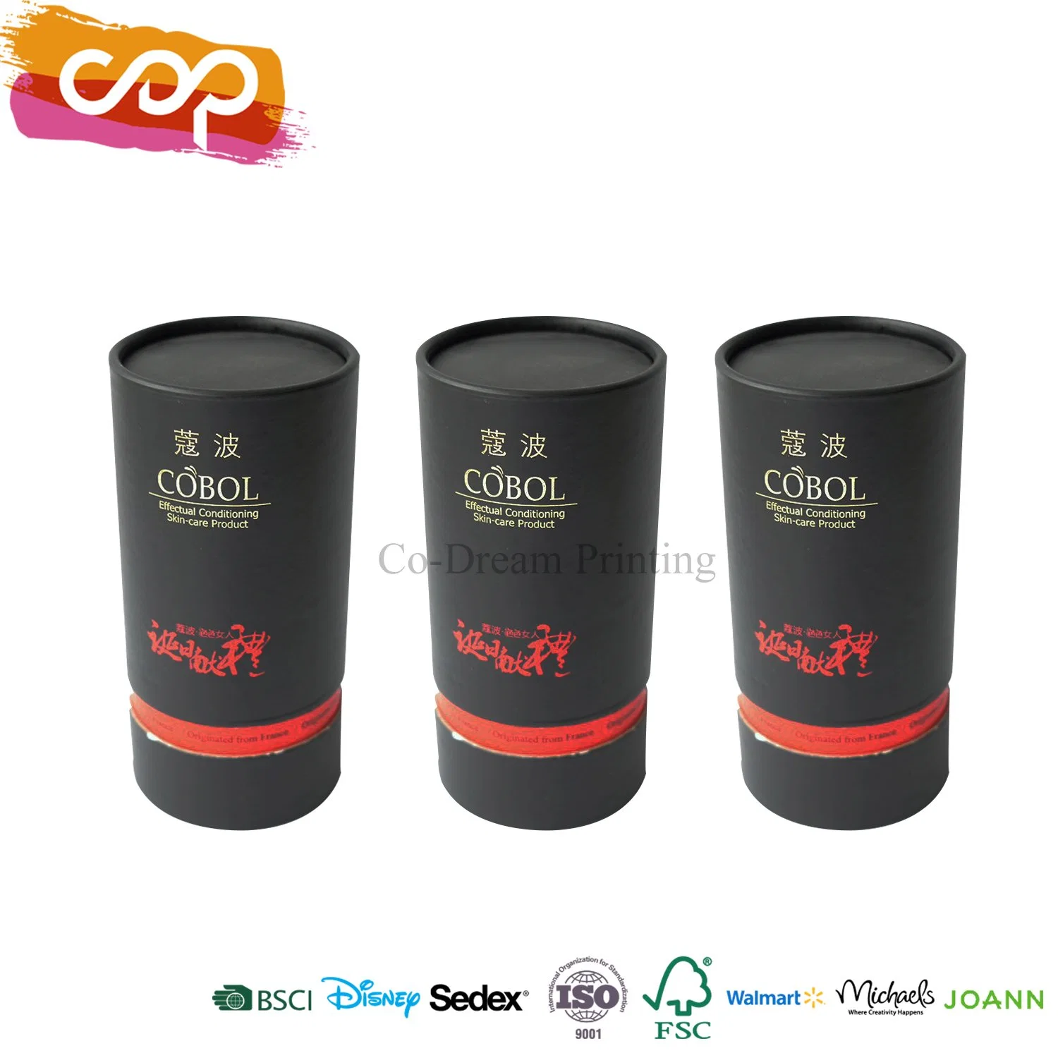 Custom Size Recycled Cylinder Cardboard Tube Packaging Round Paper Boxes