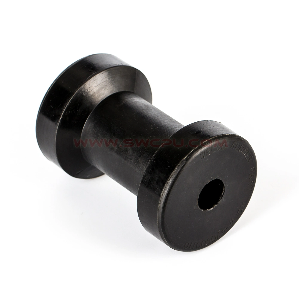 Custom Black Molded PU Polyurethane Coated Boat Trailer Roller and Rubber Spool Roller