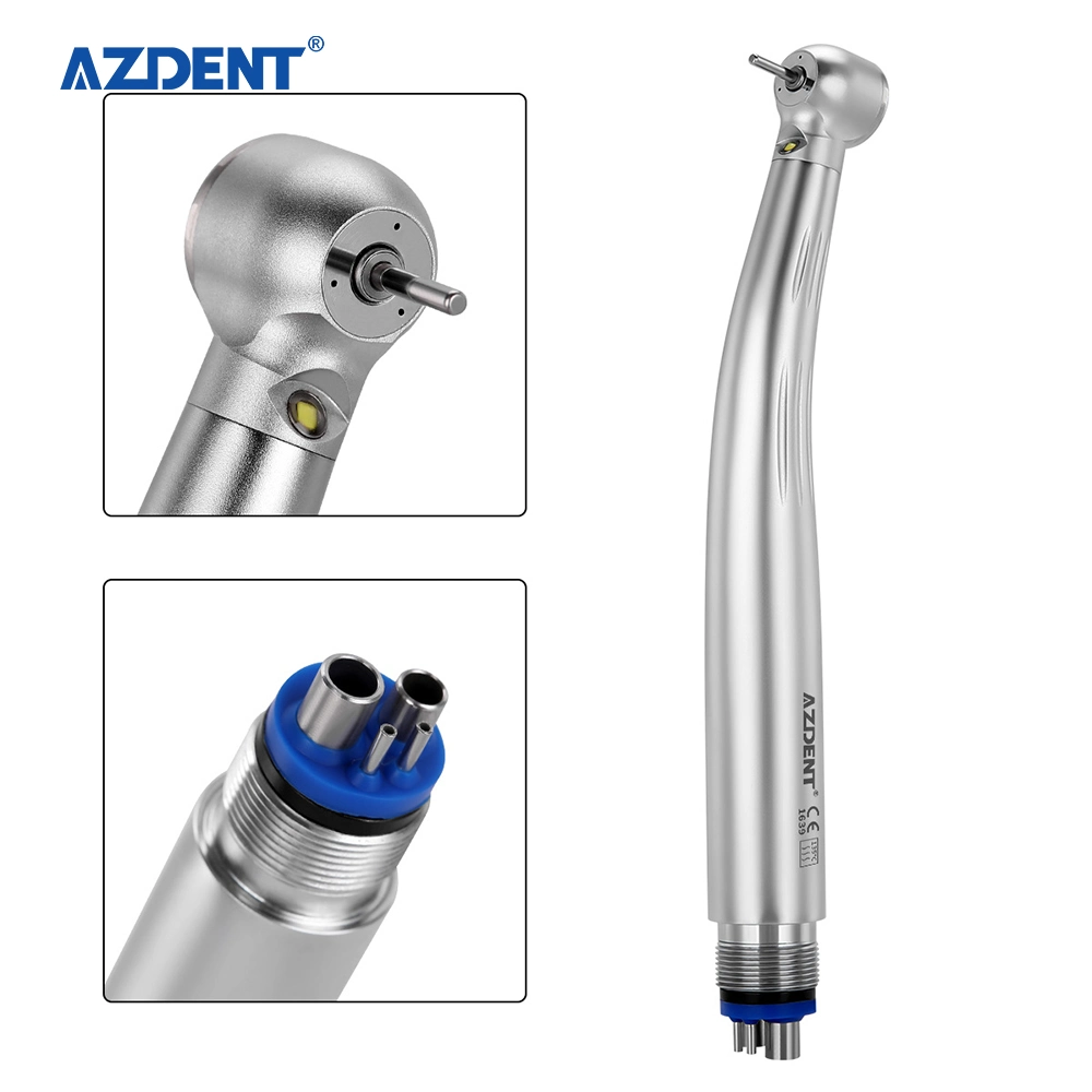 Azdent Dental Press Three Spray Water High-Speed LED Handpiece Ceramic Bearing 2/4 Holes